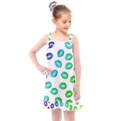 Kiss Mouth Lips Colors Kids  Overall Dress by HermanTelo