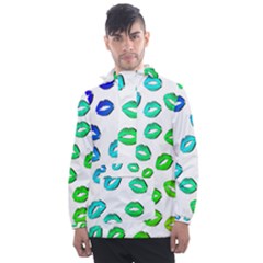 Kiss Mouth Lips Colors Men s Front Pocket Pullover Windbreaker by HermanTelo