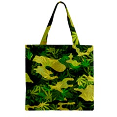 Marijuana Camouflage Cannabis Drug Zipper Grocery Tote Bag