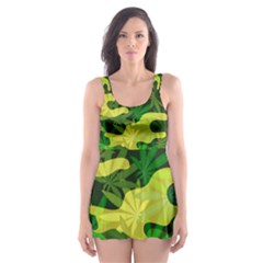 Marijuana Camouflage Cannabis Drug Skater Dress Swimsuit by HermanTelo