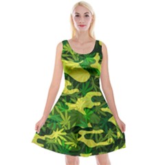 Marijuana Camouflage Cannabis Drug Reversible Velvet Sleeveless Dress by HermanTelo