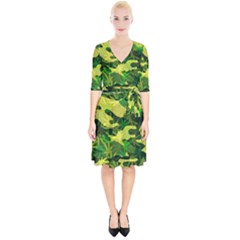 Marijuana Camouflage Cannabis Drug Wrap Up Cocktail Dress by HermanTelo