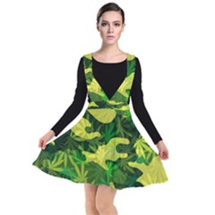 Marijuana Camouflage Cannabis Drug Plunge Pinafore Dress by HermanTelo