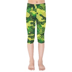 Marijuana Camouflage Cannabis Drug Kids  Capri Leggings 