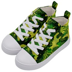 Marijuana Camouflage Cannabis Drug Kids  Mid-top Canvas Sneakers by HermanTelo