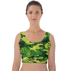 Marijuana Camouflage Cannabis Drug Velvet Crop Top