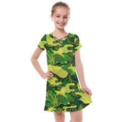 Marijuana Camouflage Cannabis Drug Kids  Cross Web Dress