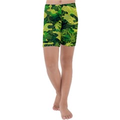 Marijuana Camouflage Cannabis Drug Kids  Lightweight Velour Capri Yoga Leggings by HermanTelo