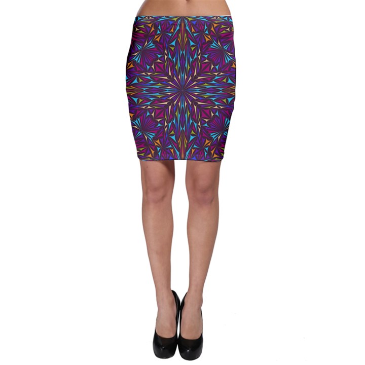 Kaleidoscope Triangle Curved Bodycon Skirt