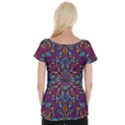 Kaleidoscope Triangle Curved Cap Sleeve Top View2