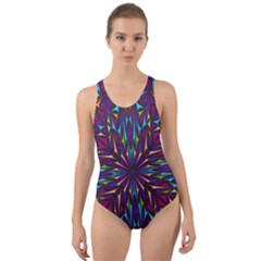 Kaleidoscope Triangle Curved Cut-out Back One Piece Swimsuit by HermanTelo