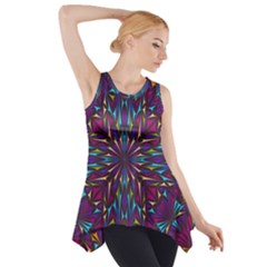 Kaleidoscope Triangle Curved Side Drop Tank Tunic by HermanTelo