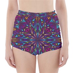 Kaleidoscope Triangle Curved High-waisted Bikini Bottoms by HermanTelo