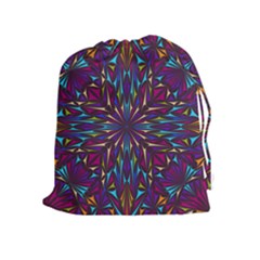 Kaleidoscope Triangle Curved Drawstring Pouch (xl) by HermanTelo