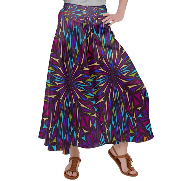 Kaleidoscope Triangle Curved Satin Palazzo Pants