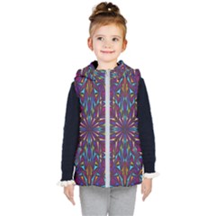 Kaleidoscope Triangle Curved Kids  Hooded Puffer Vest