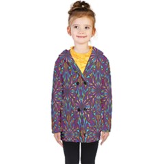 Kaleidoscope Triangle Curved Kids  Double Breasted Button Coat