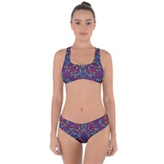 Kaleidoscope Triangle Curved Criss Cross Bikini Set