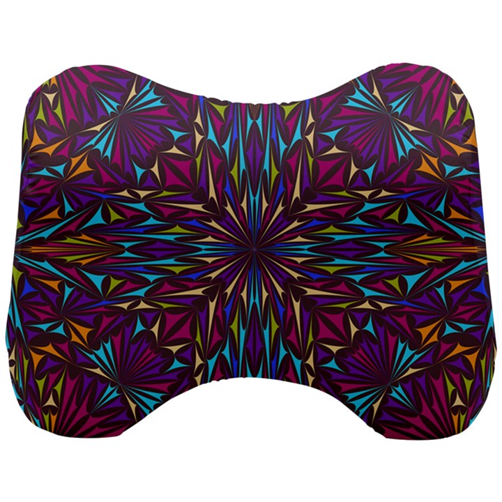 Kaleidoscope Triangle Curved Head Support Cushion