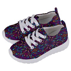 Kaleidoscope Triangle Curved Kids  Lightweight Sports Shoes by HermanTelo