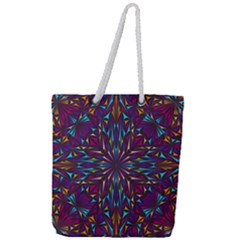 Kaleidoscope Triangle Curved Full Print Rope Handle Tote (large)