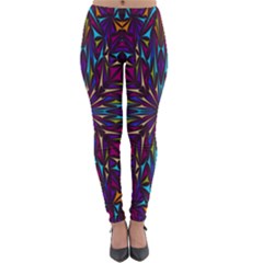 Kaleidoscope Triangle Curved Lightweight Velour Leggings by HermanTelo