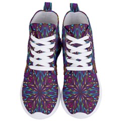 Kaleidoscope Triangle Curved Women s Lightweight High Top Sneakers by HermanTelo