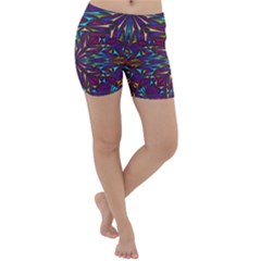 Kaleidoscope Triangle Curved Lightweight Velour Yoga Shorts by HermanTelo