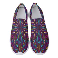 Kaleidoscope Triangle Curved Women s Slip On Sneakers by HermanTelo