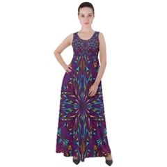 Kaleidoscope Triangle Curved Empire Waist Velour Maxi Dress by HermanTelo