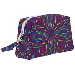 Kaleidoscope Triangle Curved Wristlet Pouch Bag (large)