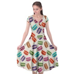 Macaron Bread Cap Sleeve Wrap Front Dress