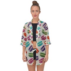 Macaron Bread Open Front Chiffon Kimono