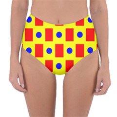 Pattern Circle Plaid Reversible High-waist Bikini Bottoms