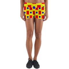 Pattern Circle Plaid Yoga Shorts