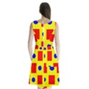 Pattern Circle Plaid Sleeveless Waist Tie Chiffon Dress View2