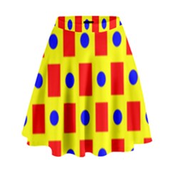 Pattern Circle Plaid High Waist Skirt