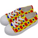 Pattern Circle Plaid Kids  Low Top Canvas Sneakers View2