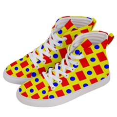 Pattern Circle Plaid Men s Hi-top Skate Sneakers