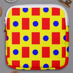 Pattern Circle Plaid Mini Square Pouch