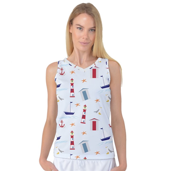 Nautical Sea Women s Basketball Tank Top