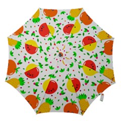 Pattern Fruits Orange Green Hook Handle Umbrellas (medium)