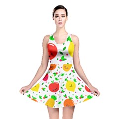 Pattern Fruits Orange Green Reversible Skater Dress