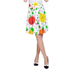 Pattern Fruits Orange Green A-line Skirt