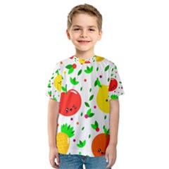 Pattern Fruits Orange Green Kids  Sport Mesh Tee