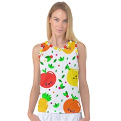 Pattern Fruits Orange Green Women s Basketball Tank Top