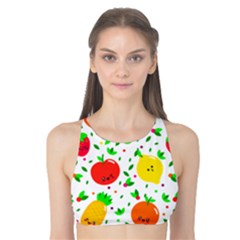 Pattern Fruits Orange Green Tank Bikini Top