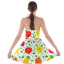 Pattern Fruits Orange Green Strapless Bra Top Dress View2