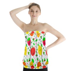 Pattern Fruits Orange Green Strapless Top by HermanTelo