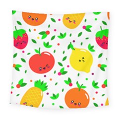 Pattern Fruits Orange Green Square Tapestry (large)